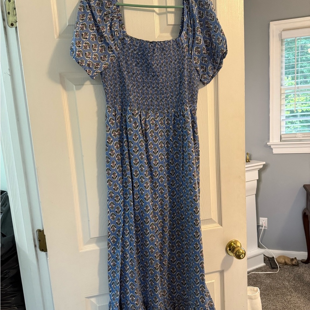 Floral Blue Dress - J. Crew